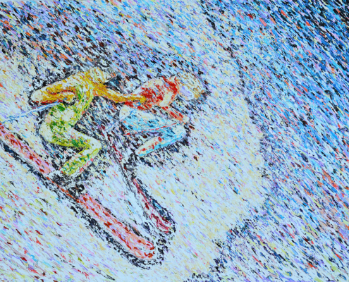 Les eskyeus huile sur Toile 1,20m X 1,0m peinture a huile 1,20m X 1m