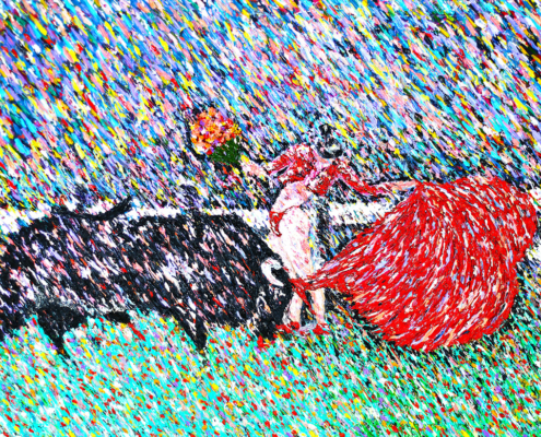 Le toreiro huile sur toile 1,20m X 1,0m peinture a huile 1,20m X 1m